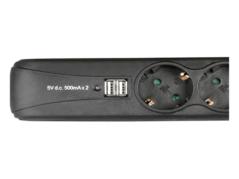 Adam Hall 8747S-3-USB világító kapcsolós hálózati elosztó USB-vel | hangszerdiszkont.hu