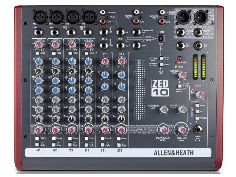 Allen & Heath ZED-10 8-csatornás USB-s keverőpult | hangszerdiszkont.hu