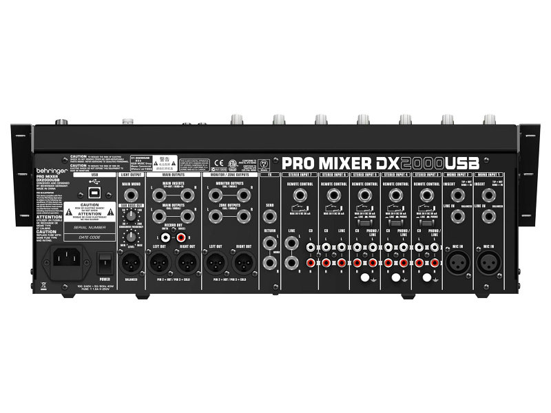 Behringer DX2000USB Professzionális 7-csatornás DJ keverő és USB/Audio Interface | hangszerdiszkont.hu