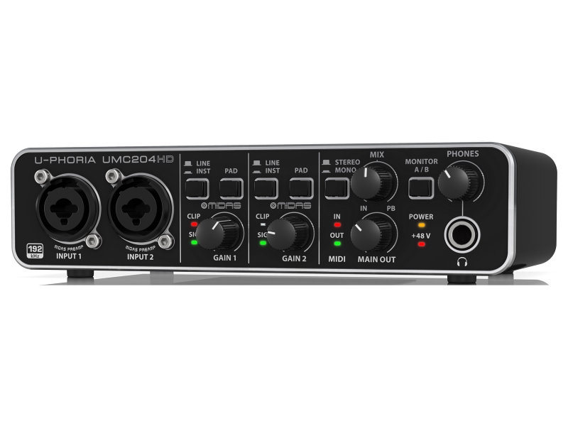 Behringer UMC204HD U-Phoria külső audio/MIDI interface | hangszerdiszkont.hu