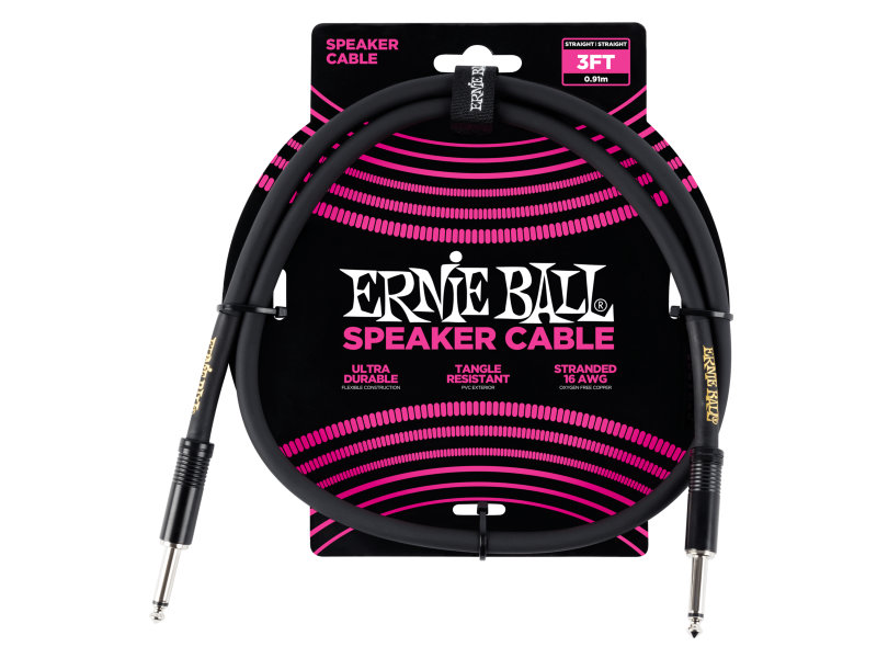 Ernie Ball 6071 hangfalkábel - 0,9 méter - fekete | hangszerdiszkont.hu