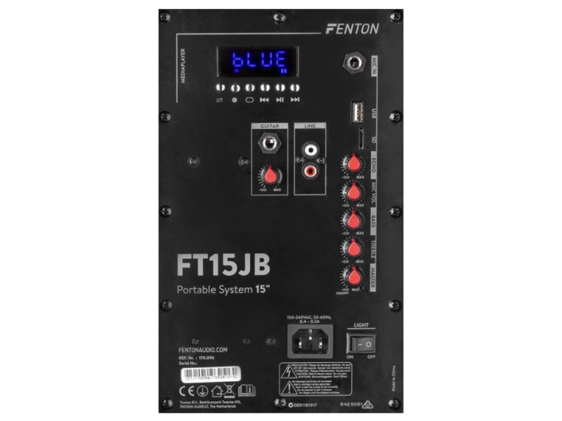 Fenton FT15JB 800W akkumulátoros aktív hangfal | hangszerdiszkont.hu