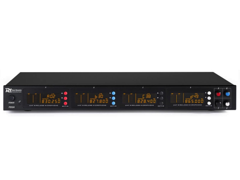 Power Dynamics PD504B UHF vezeték nélküli 4 db fejmikrofonos, 4db csíptetős mikrofon szett | hangszerdiszkont.hu