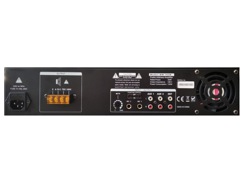 RH Sound BW-160B 60W keverőerősítő 100V rendszerhez | hangszerdiszkont.hu