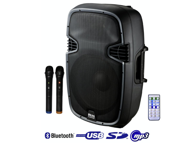 RH Sound PP-2112ADX-CB 90W akkus mobil aktív hangfal 2-mikrofonnal | hangszerdiszkont.hu