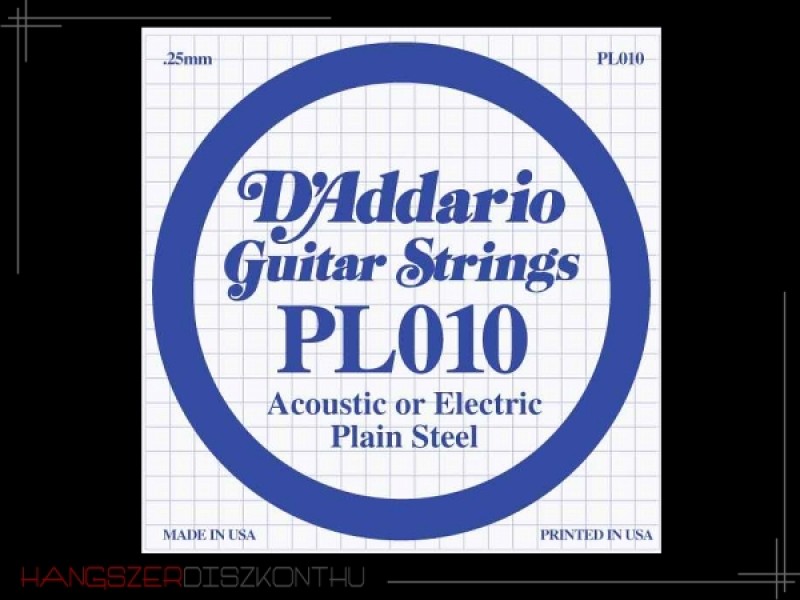 DAddario PL010 Plain Steel Singles acélhúr | hangszerdiszkont.hu